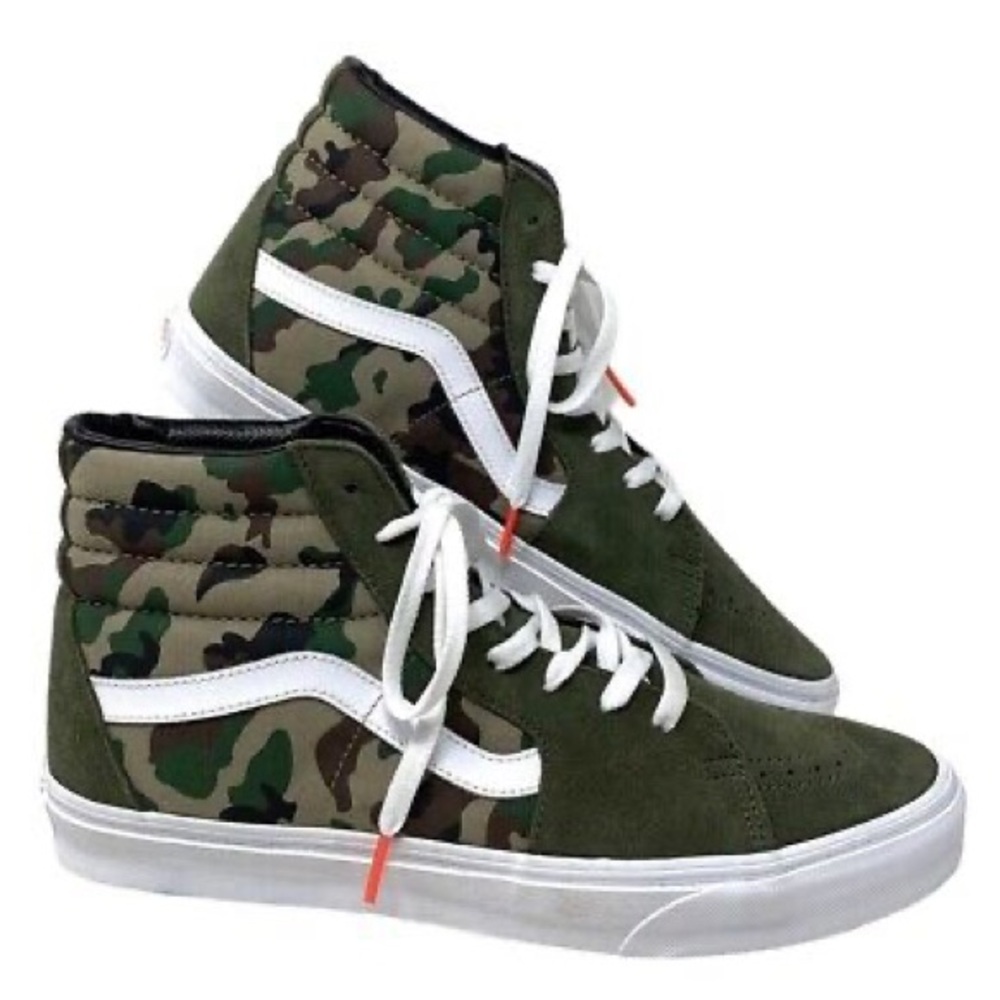 Vans SK8-Hi Camo Olive Green Shoe men’s 8